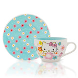 Hello Kitty Floral Bone China Teacup & Saucer, 7oz