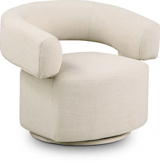 Niya Swivel Accent Chair - Luxurious Linen Upholstery, Art Deco Design, Perfect for Stylish Living Spaces