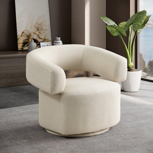 Niya Swivel Accent Chair - Luxurious Linen Upholstery, Art Deco Design, Perfect for Stylish Living Spaces