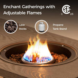 Aluminum Propane Fire Pit Table, 47" 50,000 Btu