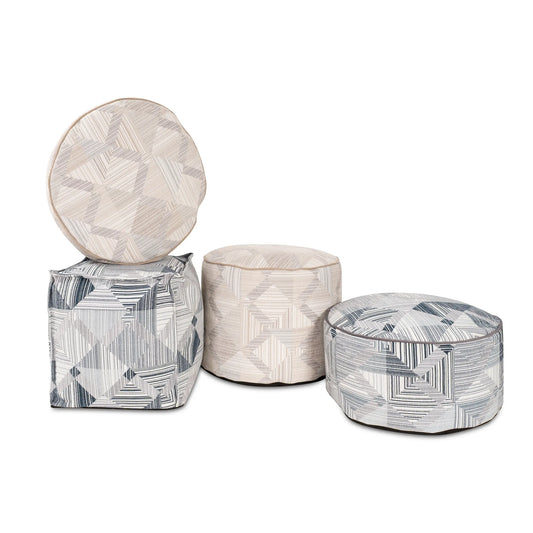 Prisma Navy Tall Pouf
