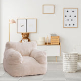 MAXYOYO Kids Bean Bag Chair, Corduroy Bean Bag Couch with Armrests for Children's Room (White)
