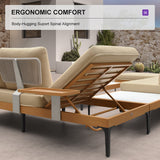 PURPLE LEAF Sicilia L-Shaped Modular Outdoor Sectional with Oatmeal Greige Cushions Flexible Layout for Garden Poolside