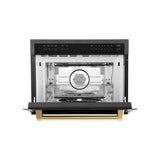 ZLINE 24" Convection Microwave, Black Stainless, Gold MWOZ-24-BS-G