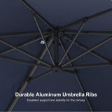 PURPLE LEAF Pool Umbrella Outdoor Cantilever Umbrella with In-ground Base