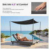 PURPLE LEAF Outdoor Daybed for Patio,  Poolside Chaise Lounge Bed with Cushion, Olefin Blend Fabric, Aluminum Frame Sunbed with Side Table for Deck and Backyard