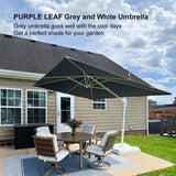 PURPLE LEAF Morden White Outdoor Umbrella Premium Aluminum Patio Cantilever Pool Sun Umbrellas
