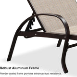 PURPLE LEAF Outdoor Chaise Lounge Patio Pool Lounger Aluminum Chairs with Side Table Adjustable Tanning Recliner for Outside Yard Deck Lawn Garden Beach