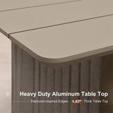 PURPLE LEAF Patio Dining Set Luxury Modern Conversation Set Aluminum Large Rectangle Dining Table and Chairs with Olefin Cushion Outdoor Furniture Set for Garden Porch Deck Backyard