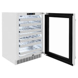 ZLINE 24" Touchstone Dual Zone 44 Bottle Wine Cooler DuraSnow® Stainless Steel Glass Door RWDO-SN-24