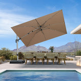 PURPLE LEAF Deluxe Left-Right Tilting Patio Umbrella Outdoor Swivel Cantilever Umbrellas