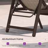 PURPLE LEAF Oversized Chaise Lounge Chair Outdoor Extra Wide Pool Lounge Chairs 5 Adjustable Position with Armrests and Side Table, Aluminum Patio Lounge Chair for Outside, Backyard, Pool