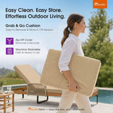 PURPLE LEAF Outdoor Chaise Lounge Patio Lounge Chair Recliner with Side Table and Cushion for Poolside Balcony Backyard