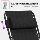 PURPLE LEAF Outdoor Reclining Chair Patio Zero Gravity Chaise Lounge Folding Chair with Removable Cushion Adjustable Headrest for Lawn Camping Beach Pool