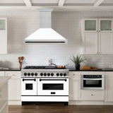 ZLINE 48" Autograph DuraSnow White Range Hood 8654SNZ-WM48-MB