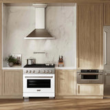 ZLINE 36 In. Gas Range, Stainless Steel, White Matte, SGR-WM-36