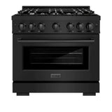 ZLINE 36" Select Dual Fuel Range Gas Cooktop Electric Convection Oven Black Stainless Steel HDRB-36