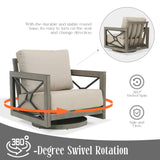 Marindo 6 Piece Patio Swivel Seating Set With Ottoman