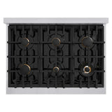 ZLINE 48" Select Dual Fuel Range Gas Cooktop Electric Convection Oven Stainless Steel Champagne Bronze HDRZ-48-CB