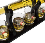 Shotgun Gun Large Whiskey & Wine Decanter Set Bullet Glasses
