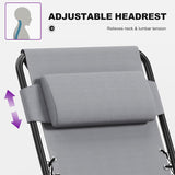 PURPLE LEAF Outdoor Reclining Chair Patio Zero Gravity Chaise Lounge Folding Chair with Removable Cushion Adjustable Headrest for Lawn Camping Beach Pool