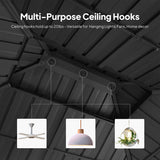 PURPLE LEAF White Gazebo for Modern Patio Double Galvanized Steel Roof Awning and Upgrade Curtain with Lights-milky