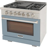 Kucht 36" Freestanding Professional Gas Range Liquid Propane KFX3600X/LP-LB