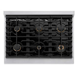 ZLINE 36"Gas Range, Convection Gas Oven, DuraSnow® Gold, SGRSZ-36-G