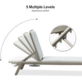 PURPLE LEAF Patio Chaise Lounge with Cushion Aluminum Tanning Chair Lounge Adjustable Reclining Set
