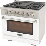 Kucht 36" Freestanding Professional Gas Range Liquid Propane KFX3600X/LP-W