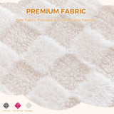 MAXYOYO Kids Bean Bag Bed -  Bean Bag Chair to Bed with Jacquard Shaggy Plush Removable Cover, Plaid Beige