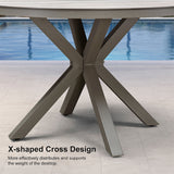 PURPLE LEAF Round Outdoor Dining Set Patio Aluminum Dining Set Round Table and Wicker Chairs with Sunbrella Cushions for Kitchen Deck