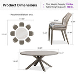 PURPLE LEAF Round Outdoor Dining Set Patio Aluminum Dining Set Round Table and Wicker Chairs with Sunbrella Cushions for Kitchen Deck