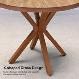PURPLE LEAF Round & Rectangle Outdoor Dining Table HPL Aluminum Tabletop Modern Dining Table for Deck Kitchen