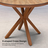 PURPLE LEAF Round & Rectangle Outdoor Dining Table HPL Aluminum Tabletop Modern Dining Table for Deck Kitchen