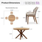 PURPLE LEAF Round Outdoor Dining Set Patio Aluminum Dining Set Round Table and Wicker Chairs with Sunbrella Cushions for Kitchen Deck
