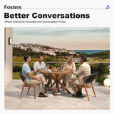 PURPLE LEAF Round Patio Dining Set with Aluminum Frame and Wicker Rattan Dining Chair with Comfortable Cushions for Deck Porch Kitchen Outdoor
