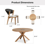 PURPLE LEAF Round Patio Dining Set with Aluminum Frame and Wicker Rattan Dining Chair with Comfortable Cushions for Deck Porch Kitchen Outdoor