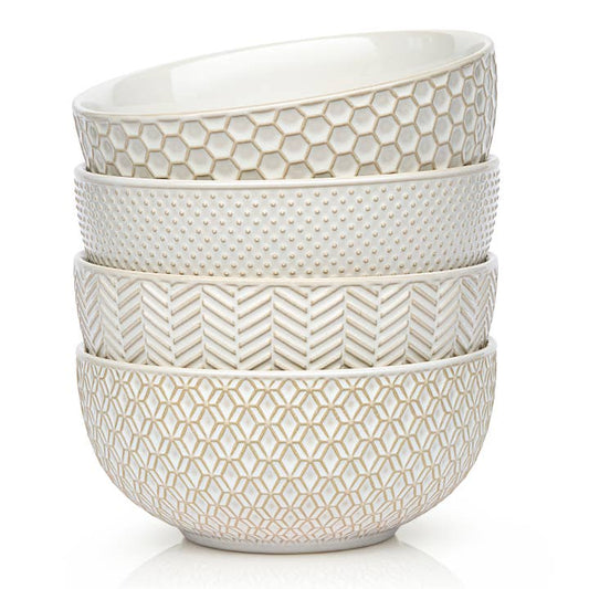 Kook Narbonne Ceramic Soup Bowls 24 oz Set of 4