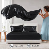 Luxury Satin 6-Piece Sheet Set, Black