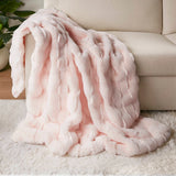 Faux Fur Velvet Throw 50x60", Pink