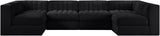 Rummi - Armless Velvet Performance Fabric Upholstered 6 Piece Modular Sectional