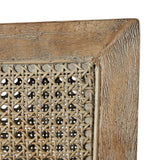 Cane Armed Accent Chair with Reclaimed Wood Finish