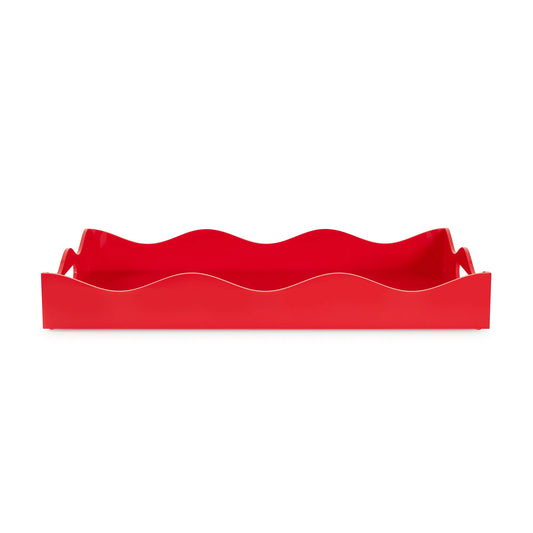 Spangle Scalloped Tray Red