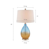 [Set of 2] Ombre Orange Blue Glass Base Table Lamp