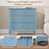 Fluted 3 Drawer Dresser with Painted Surface