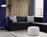 Round Foot Pouf Panama Stone