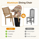 Wholesale Aluminum Patio Dining Chair Set of 6 with Waterproof Cushion