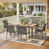 4-6 Person Patio Dining Set with Rectangular Table
