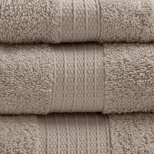 Organic Cotton 6-Piece Quick Dry Bath Towel Set, Tan